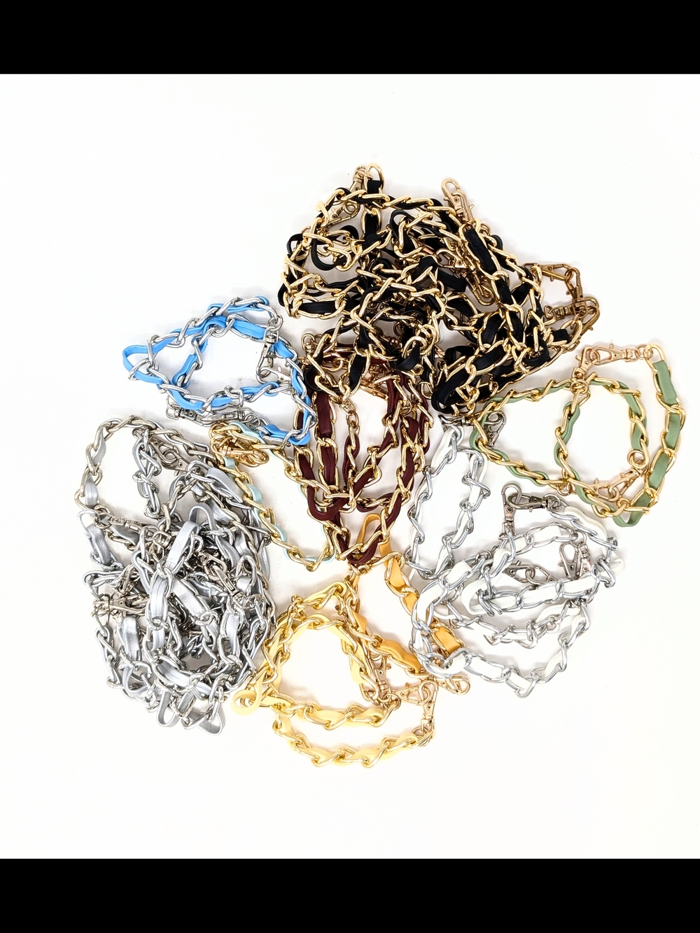Wristlet Metal Chain Strap Leather Swivel Hook Clasps Detachable Accessory 34ct